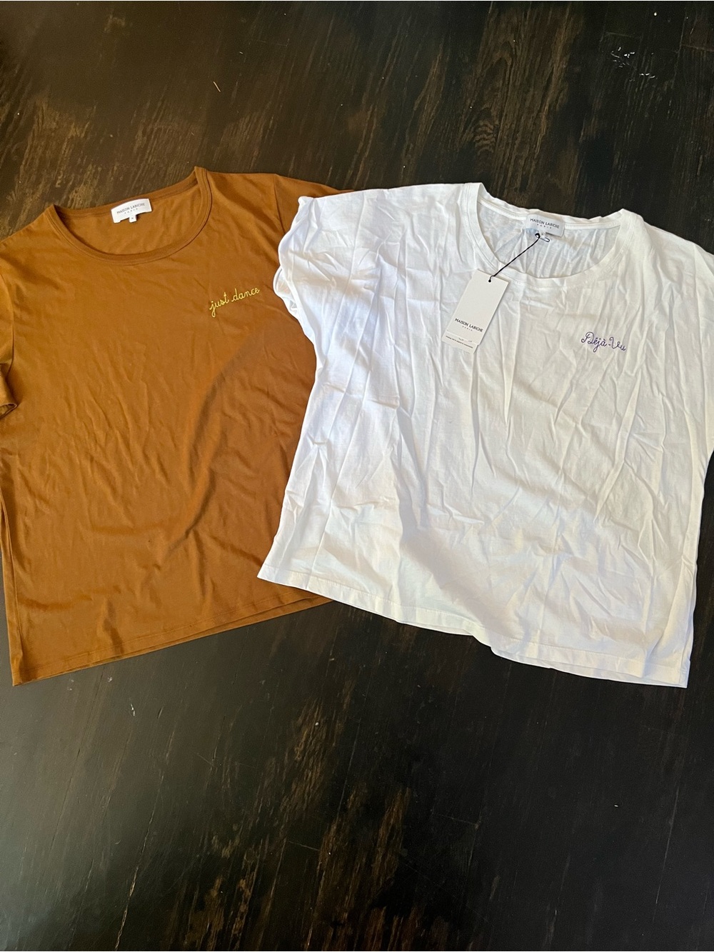 Lot Maison Labiche 100% cotton embroidered t-shirts